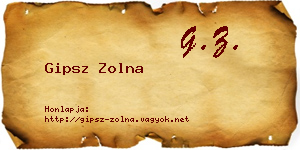 Gipsz Zolna névjegykártya